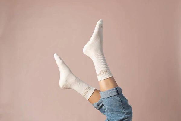 ALOHA Logo Crew Socks in Sandstone