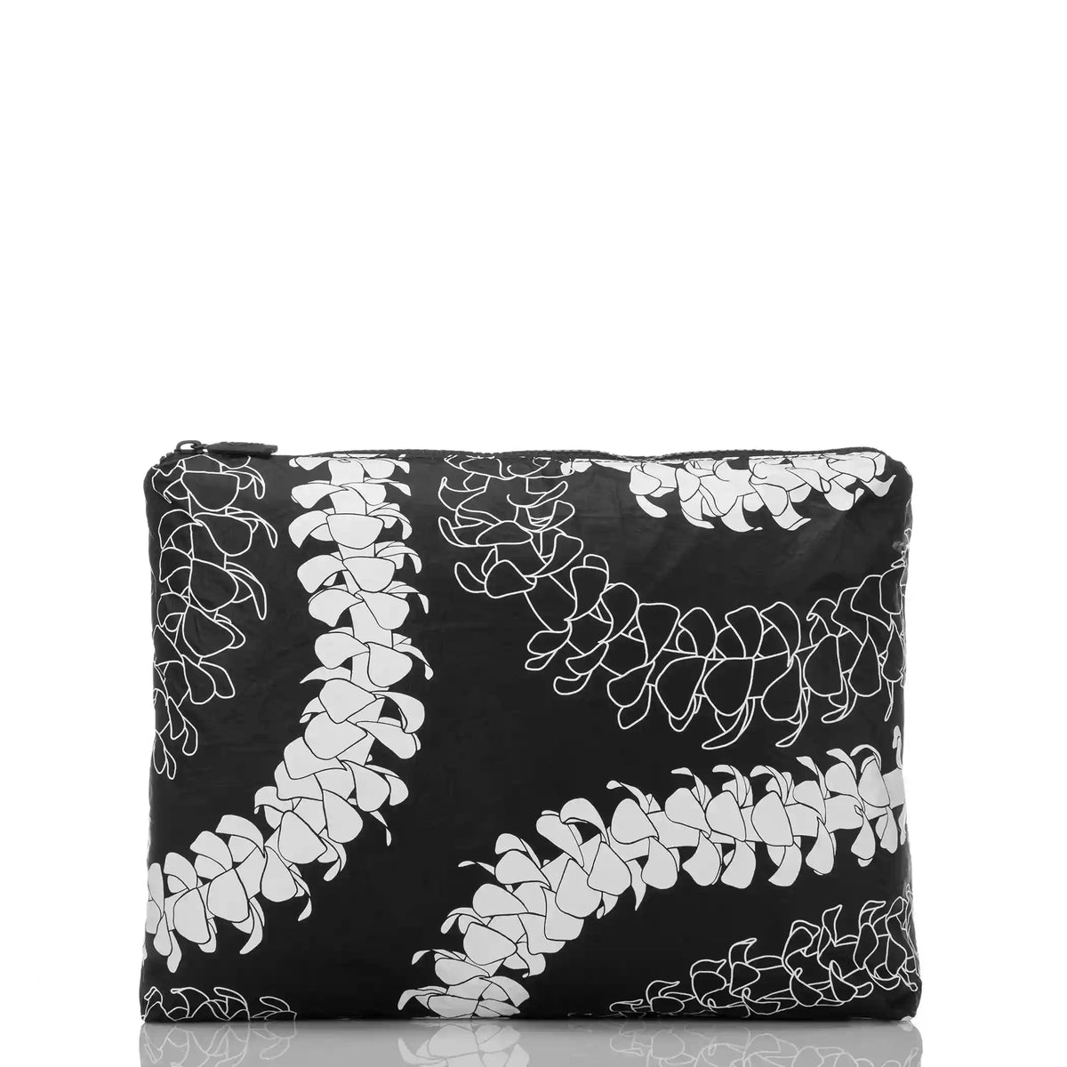 Mid Puakenikeni Pouch in White on Black Main image