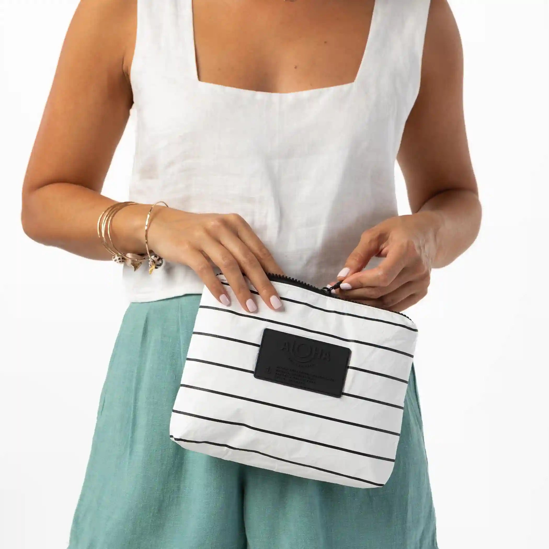 Small Pinstripe Pouch Secondary image