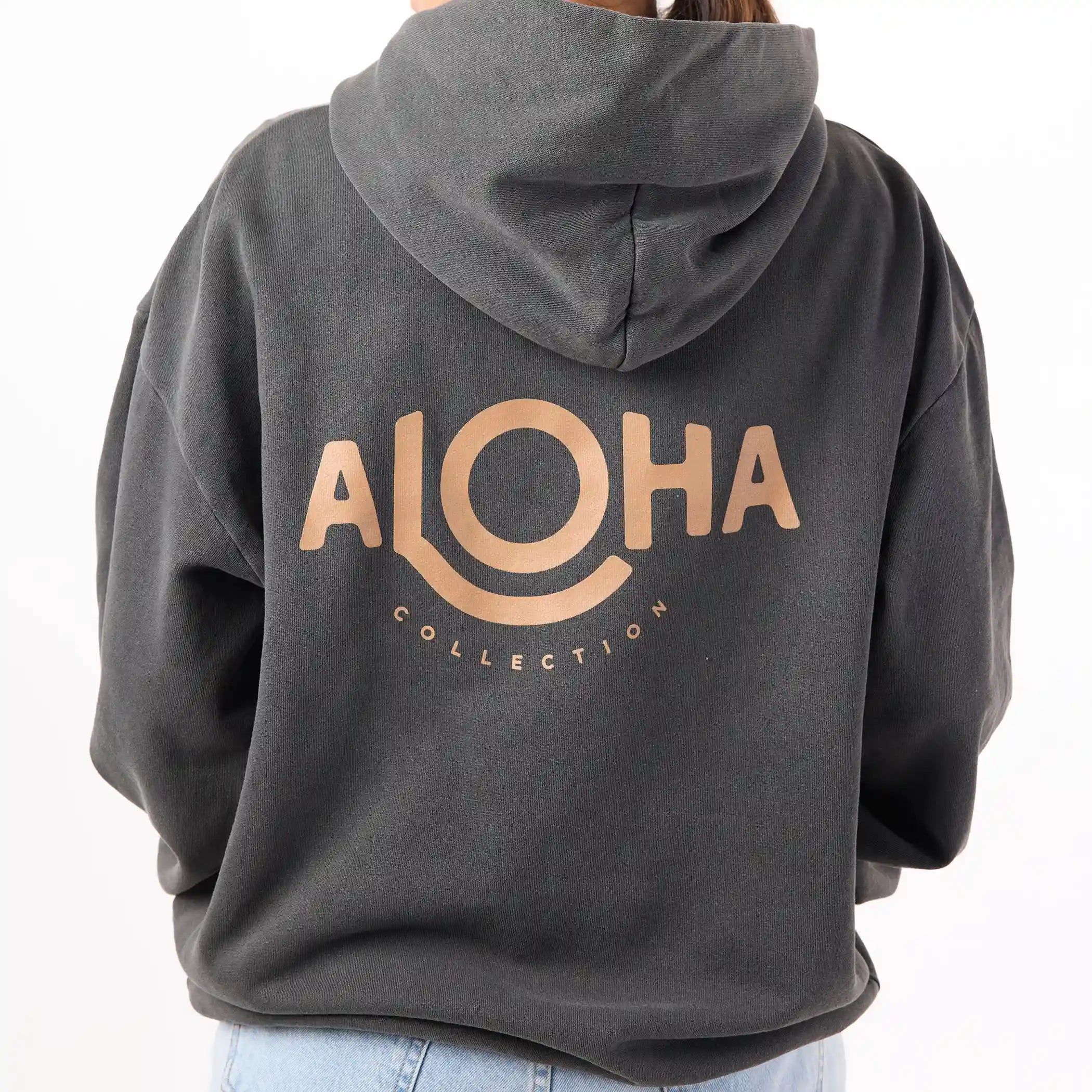 ALOHA Hoodie | Original ALOHA - Toffee on Black / SM Secondary image