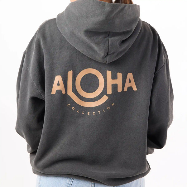 ALOHA Hoodie | Original ALOHA - Toffee on Black / SM