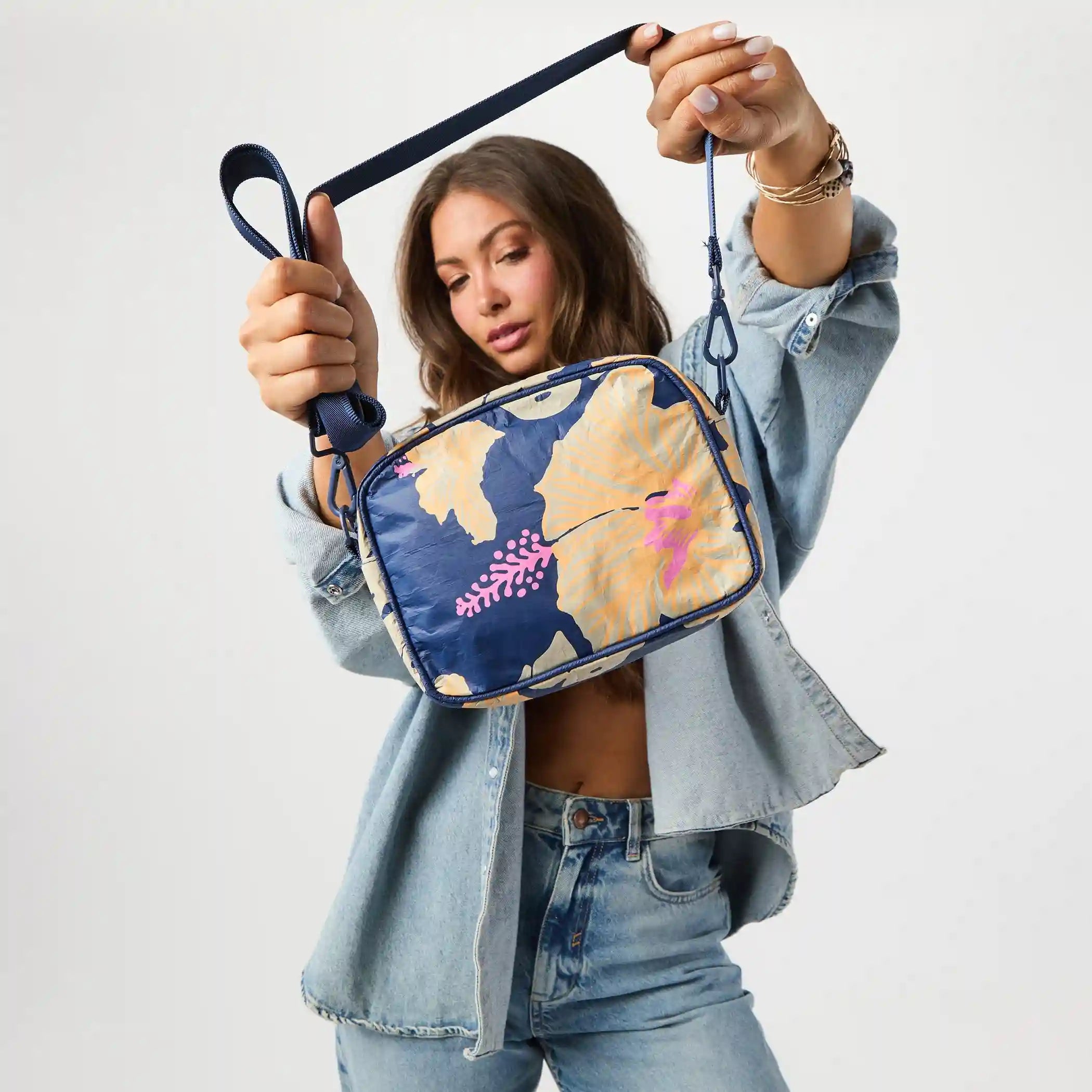 Shop Le Tour Pape'ete Crossbody Bag by Samudra in Navy Blue Secondary image
