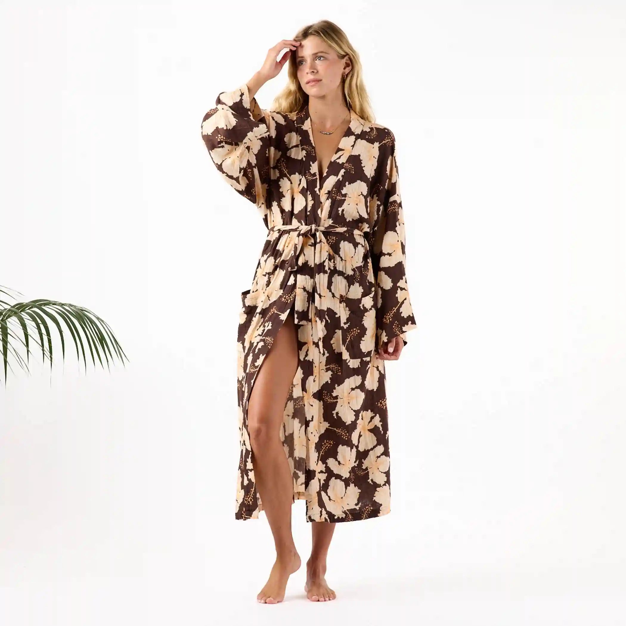 Taha'a Staycation Robe in Chocolate Secondary image