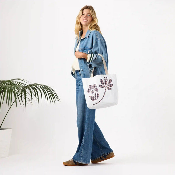 Palaka Fleur Reversible Tote in Neptune