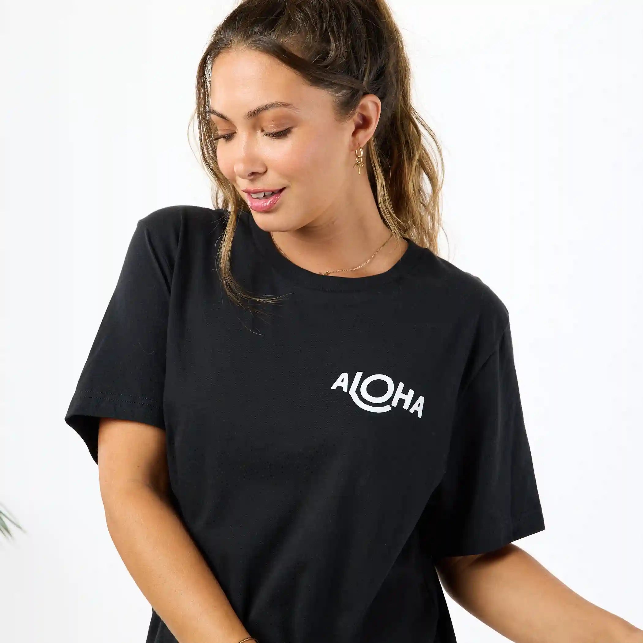 ALOHA Logo Tee in Vintage Black Secondary image