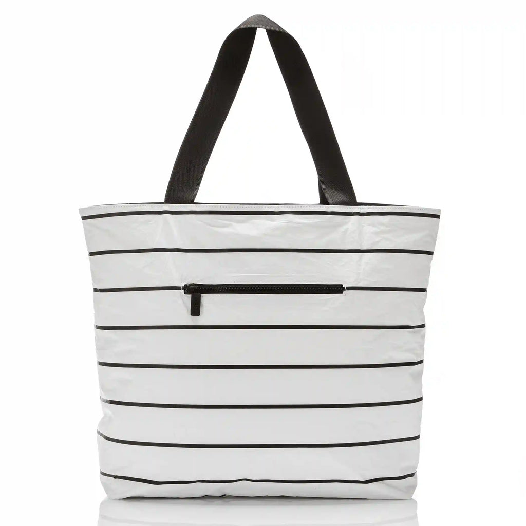 Pinstripe Day Tripper in Black on White