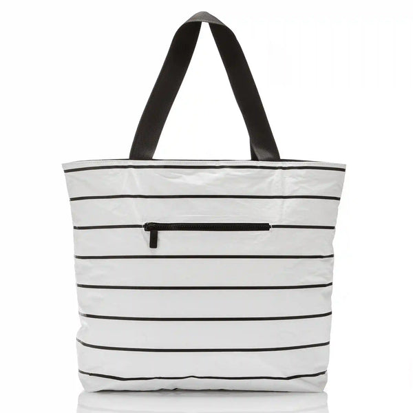 Pinstripe Day Tripper in Black on White