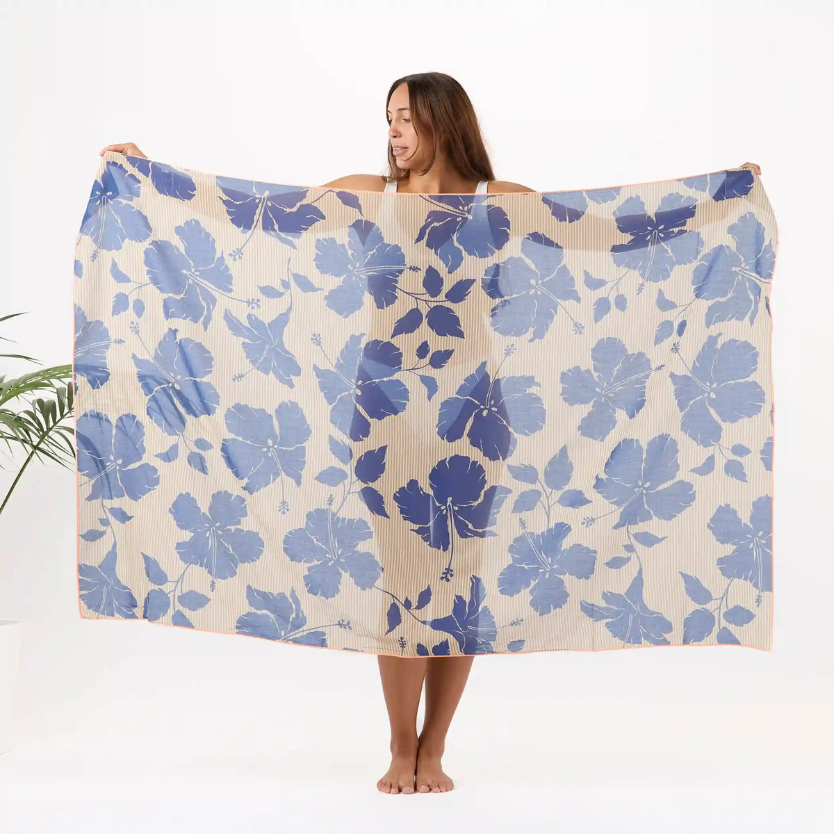Salina Tiny Stripe Pareo in Navy Main image