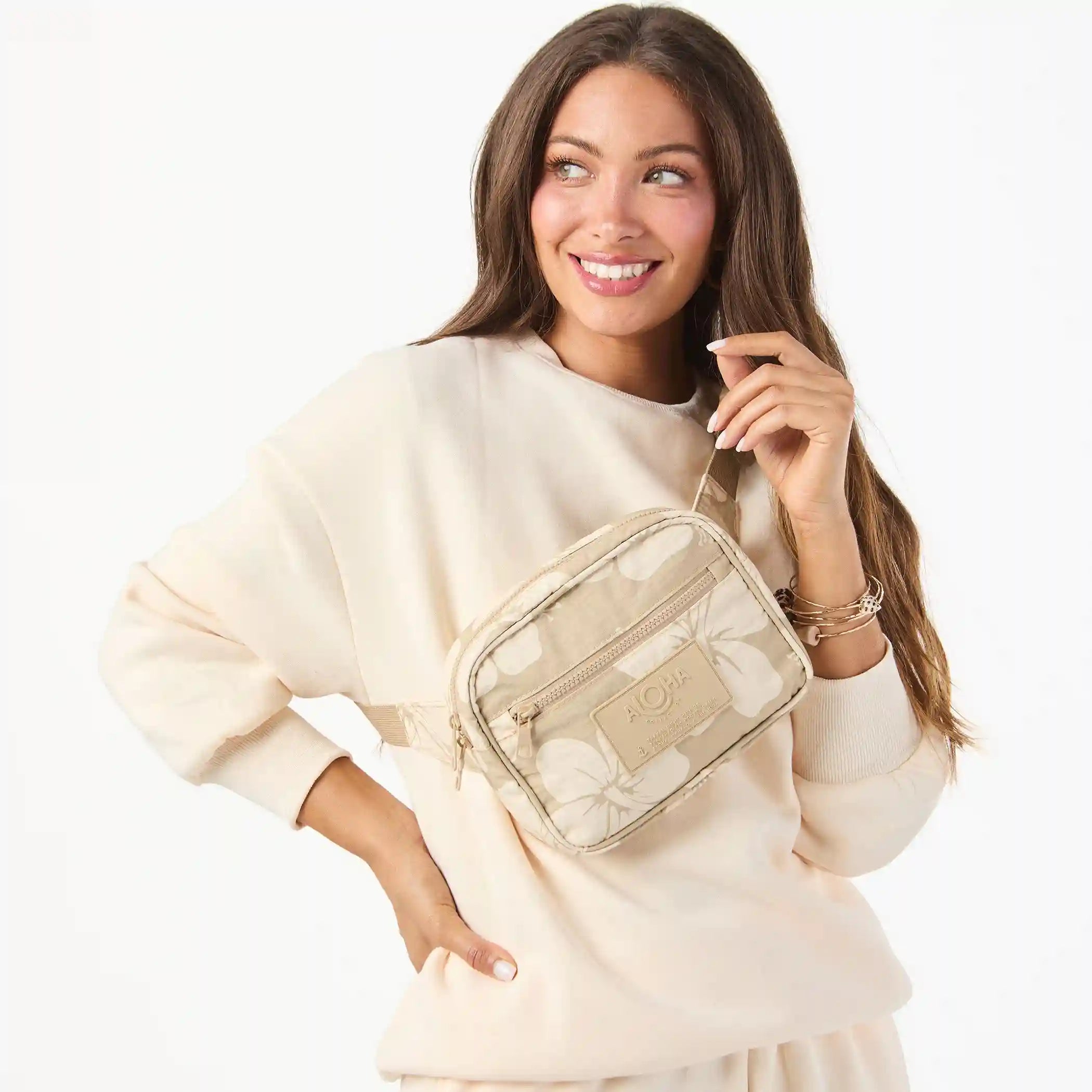 Hana Hou Keep It Light Hip Pack in Creme on Dune Secondary image