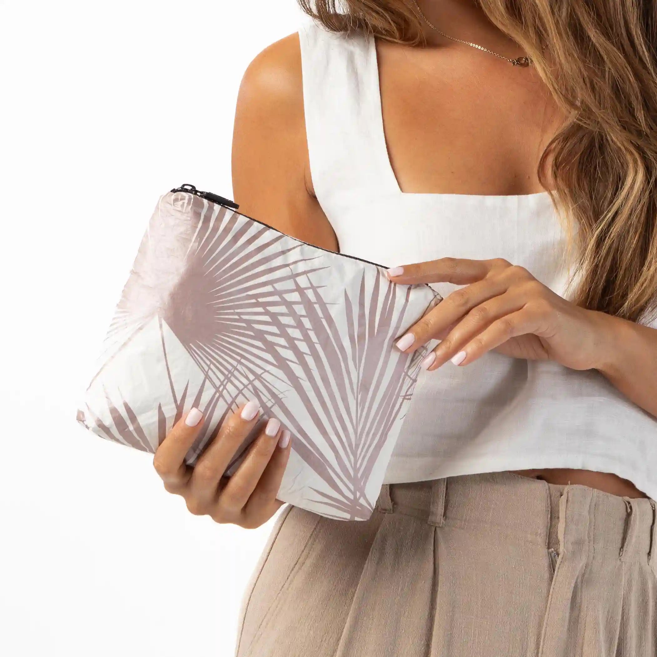 Small Day Palms Pouch in Rose Gold Secondary image