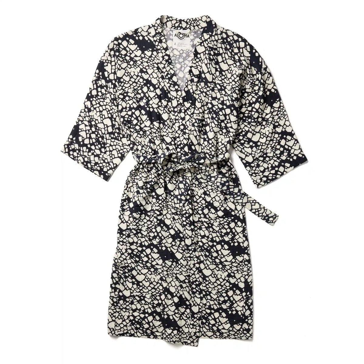 Staycation Robe | Textile Cone - White on Black Main image