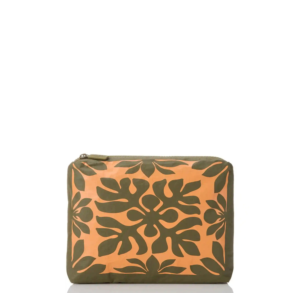 Kaʻulu Small Pouch in Papaya on Olive Main image