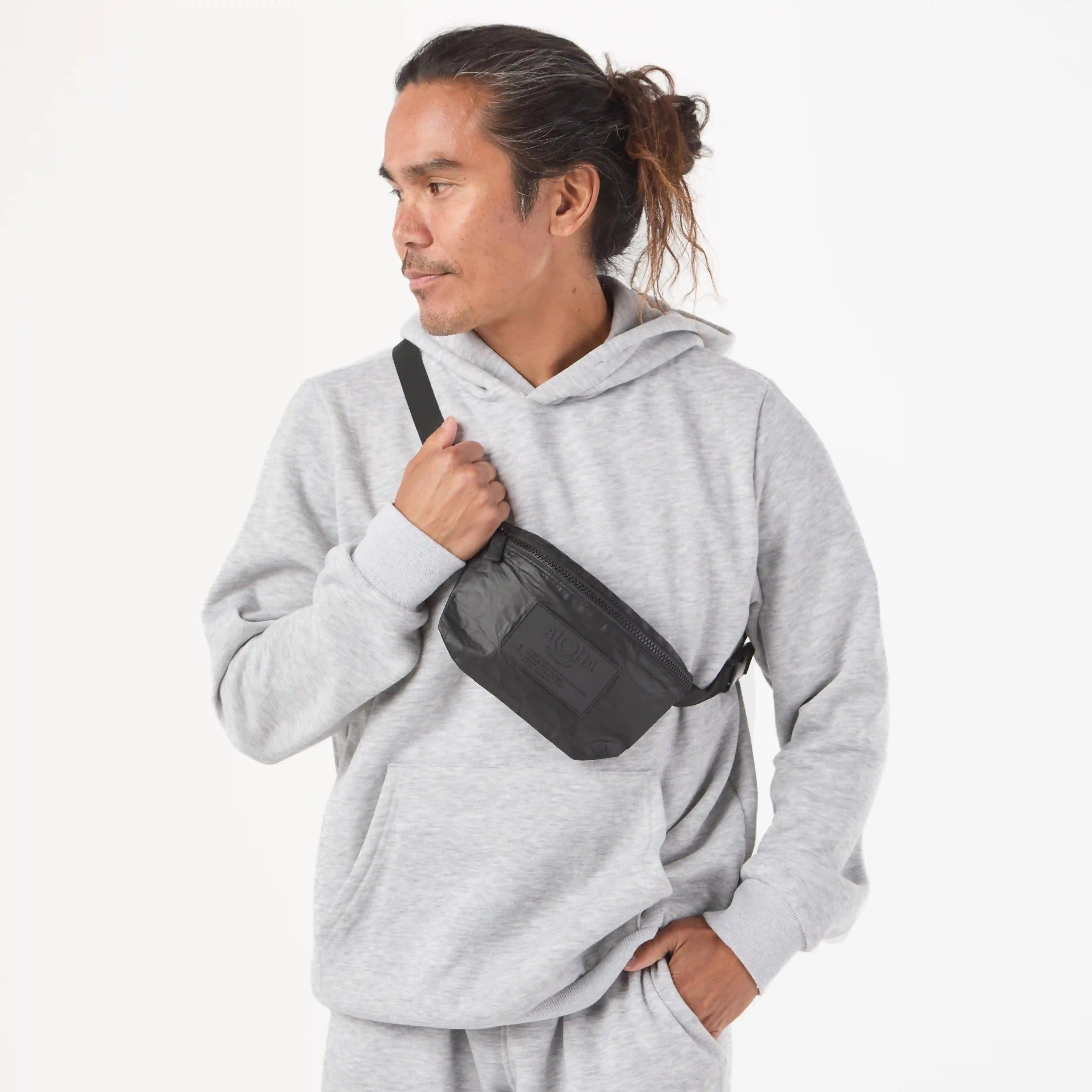 Buy Monochrome Black Mini Hip Pack | Crossbody Bag Secondary image