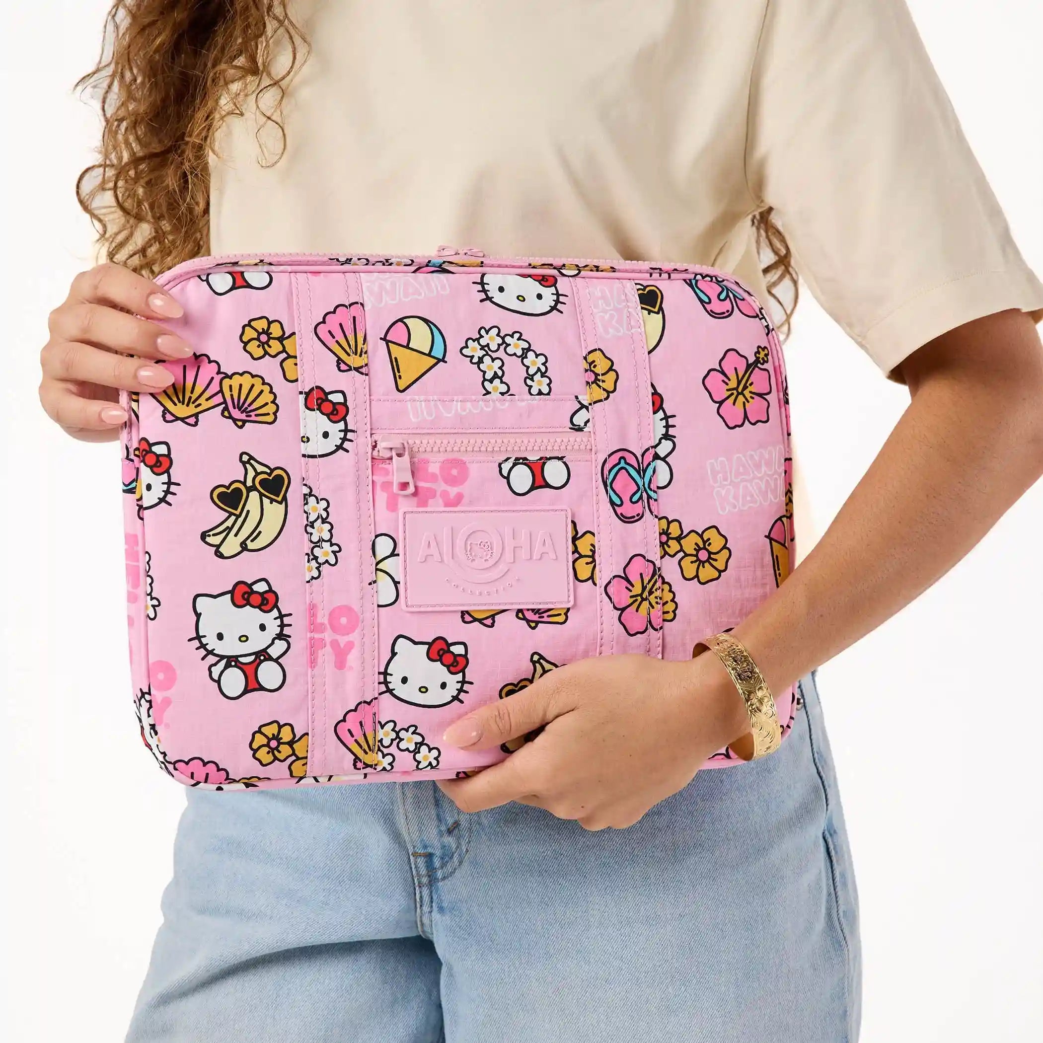 Hawaii Kawaii Icons 13 Inch Keep it Light Laptop Case in Black Secondary image