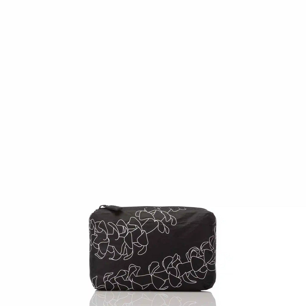 Mini Puakenikeni Pouch in White on Black