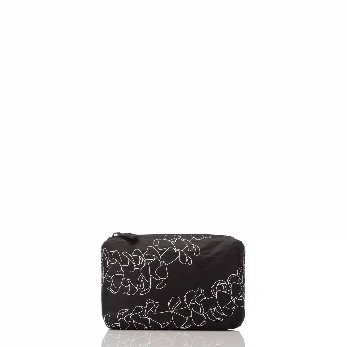Mini Puakenikeni Pouch in White on Black Main image