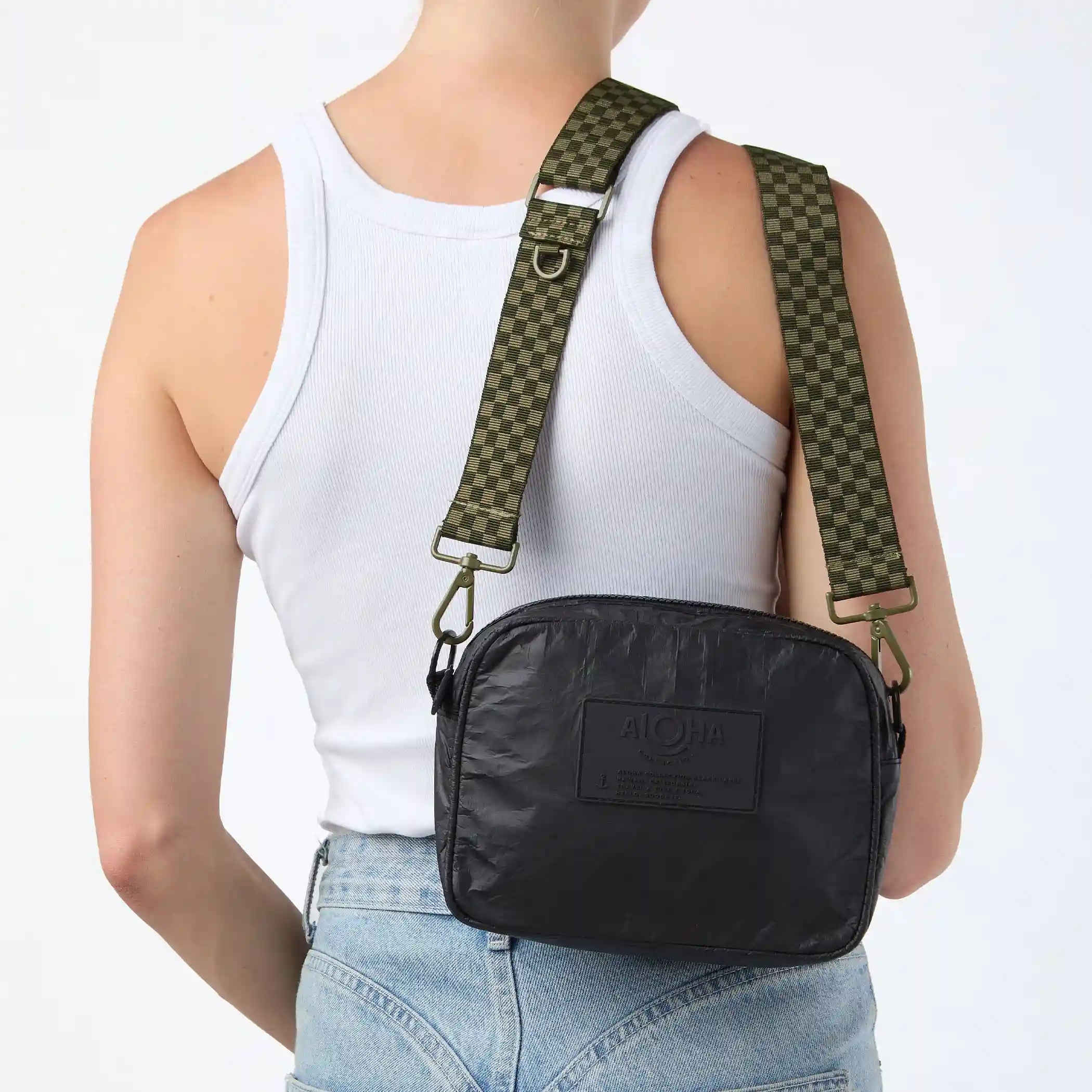 Petite Check Strap in Olive Secondary image