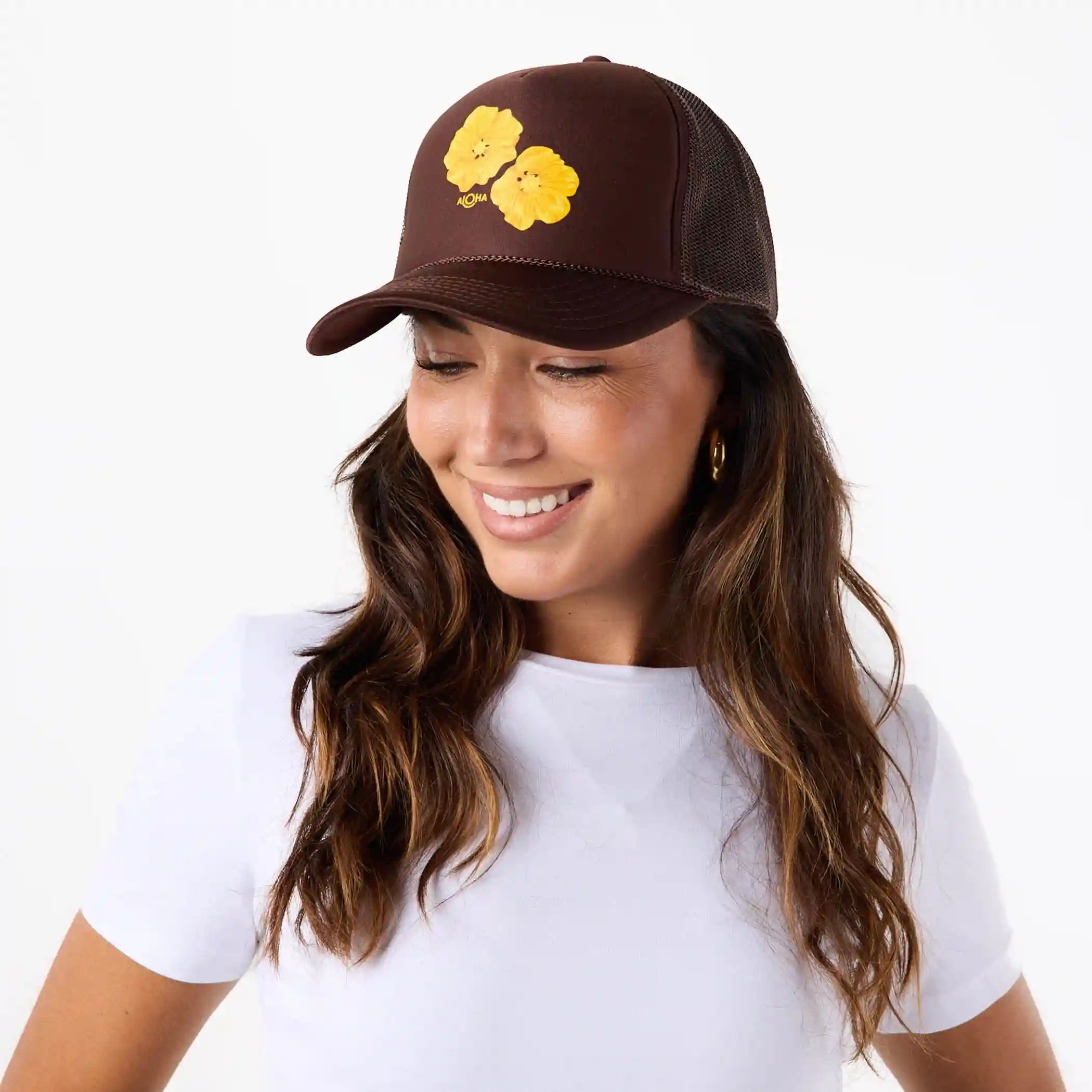 Pua Ilima Foam Trucker Hat in Coconut Secondary image