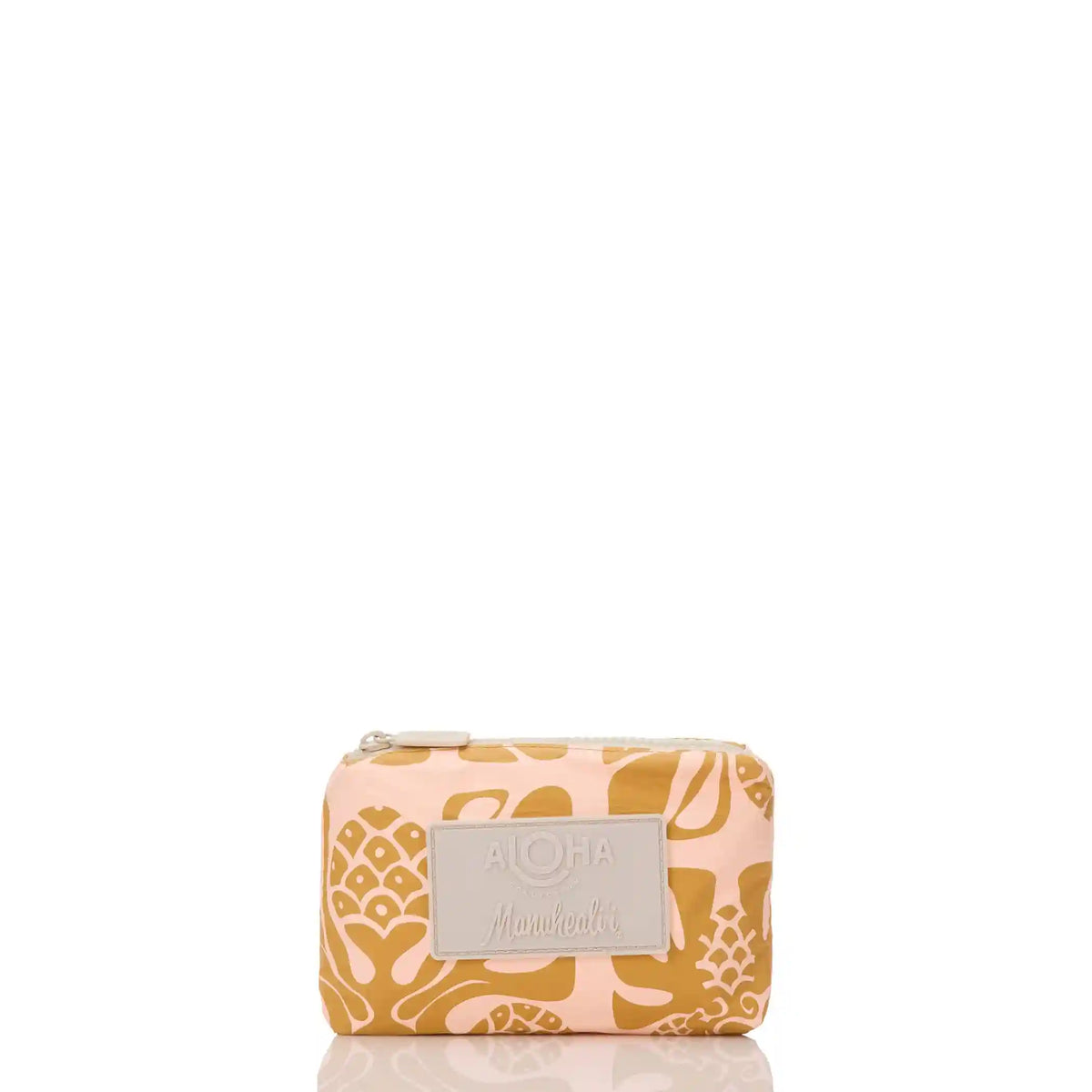 ʻUlu Quilt Mini Pouch in Peach on Hot Mustard Main image