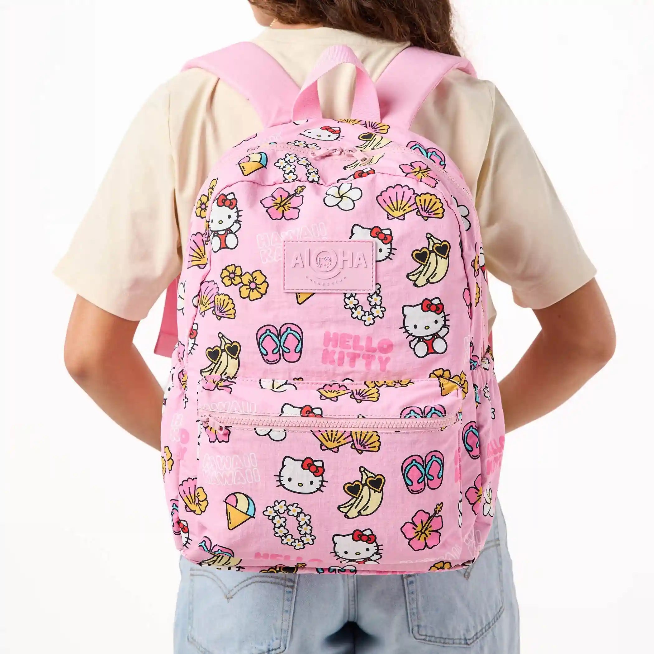 Hawaii Kawaii Icons Keep it Light Backpack in Black Secondary image