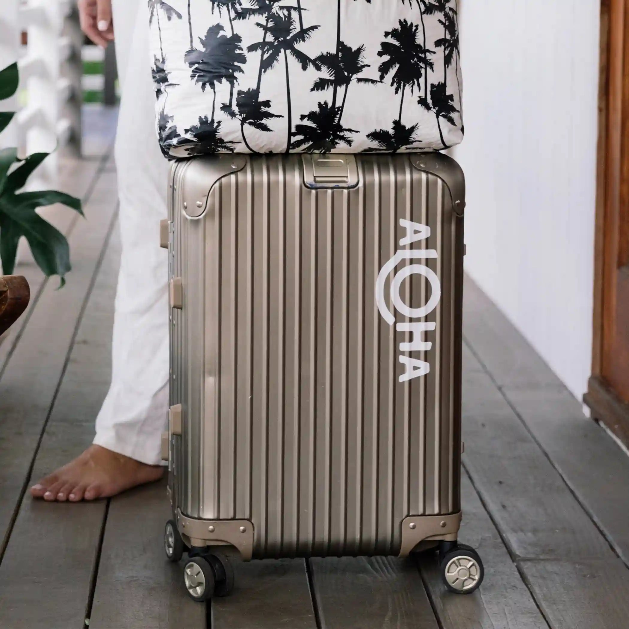White ALOHA Decal Large Secondary image